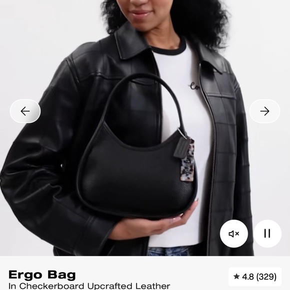 Coach Ergo bag in black croc embossed leather - Picture 13 of 14